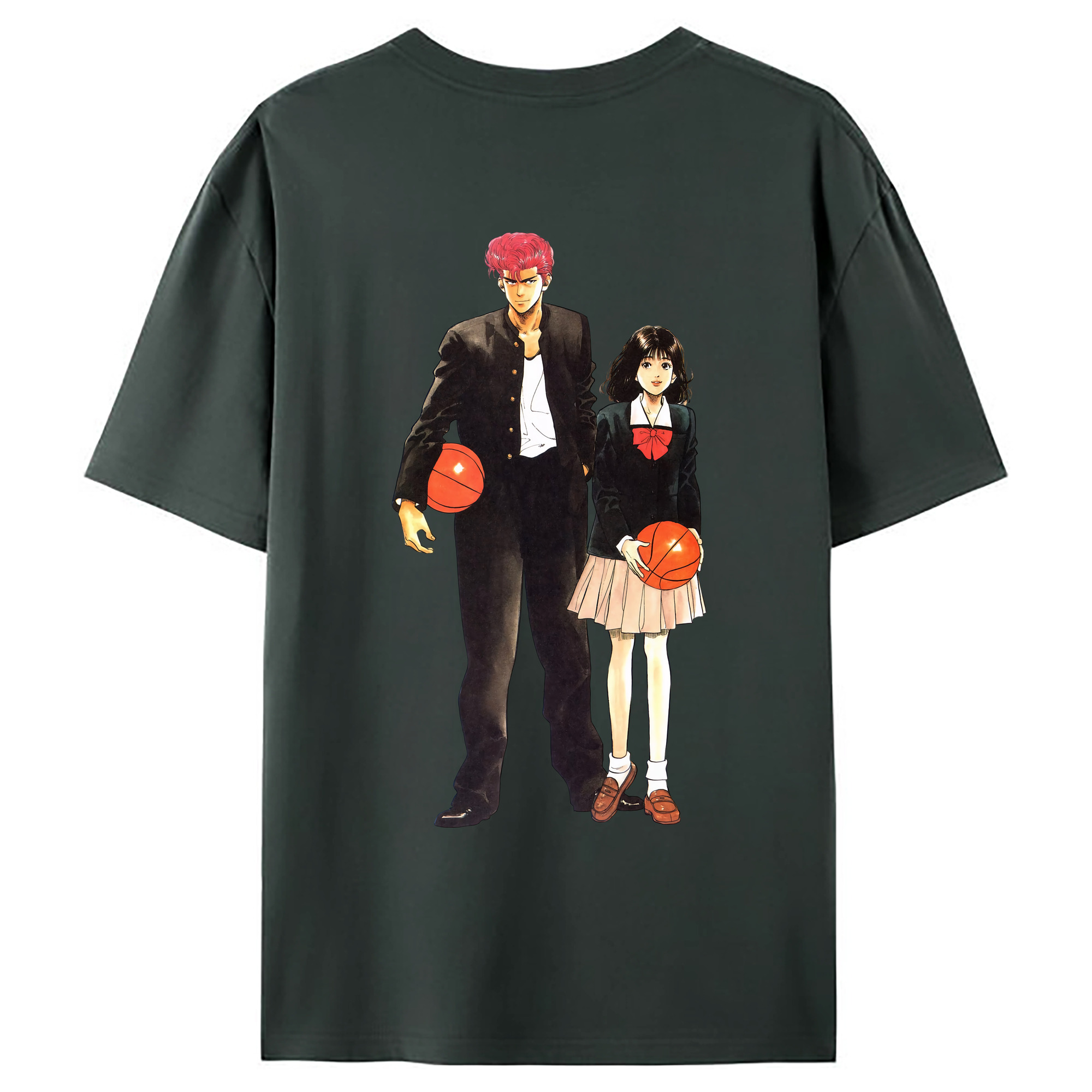 （画像用） SLAM DUNK／スラムダンク 綿100％ メンズ半袖Tシャツ（バックプリント） 通気性